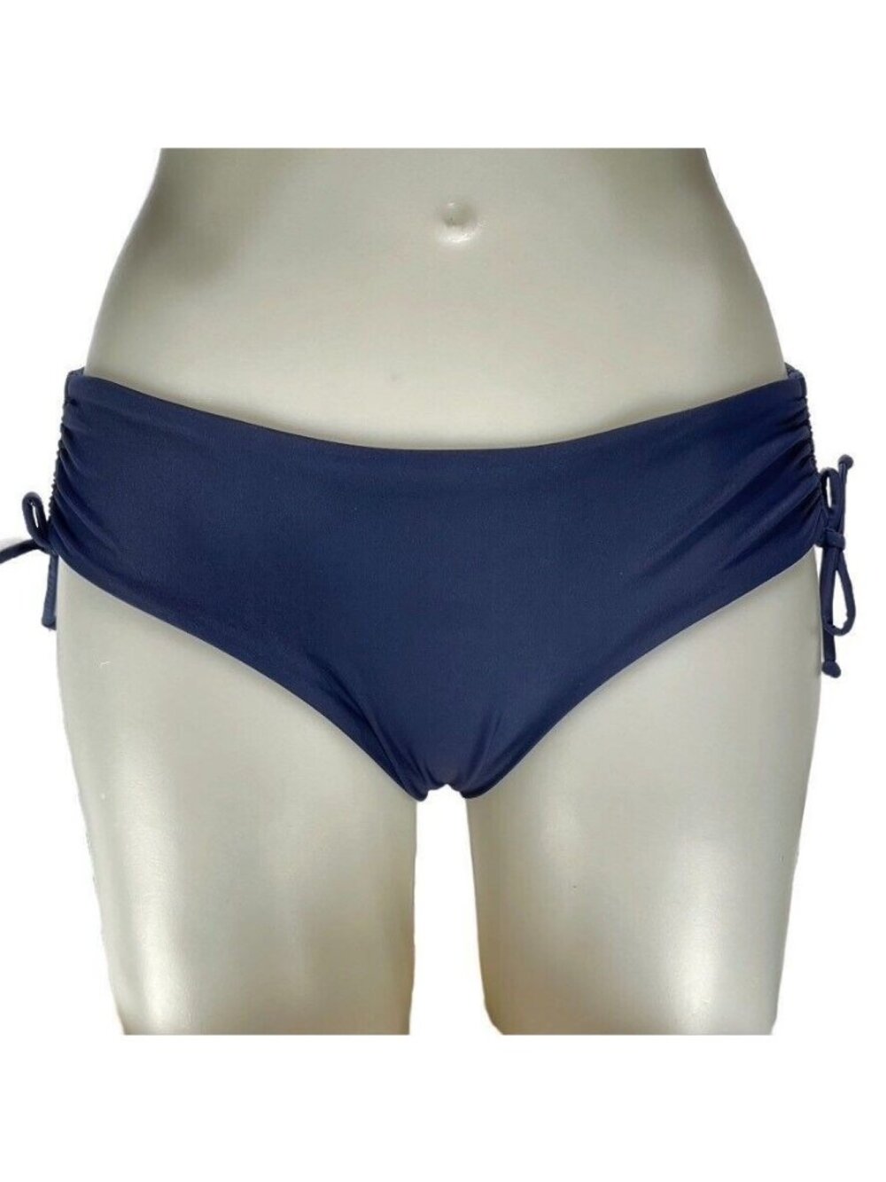 GapBody Navy Blue Ruched Side-Tie Bikini Bottoms Womens Size Small